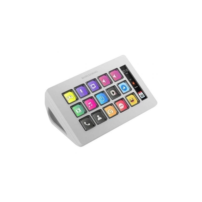 Stream Deck Slim Mars Gaming MSD-ONE- 15 Teclas LCD- Blanco