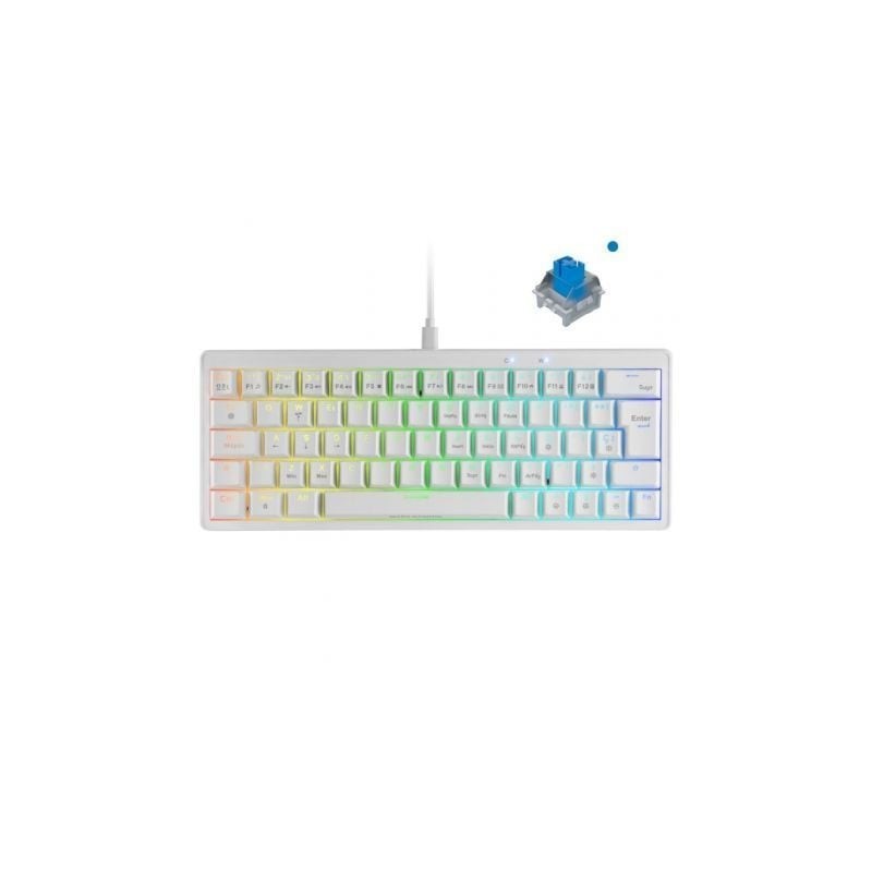 Teclado Gaming Mecánico Mars Gaming MKMINIPRO- Switch Azul- Blanco