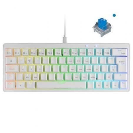 Teclado Gaming Mecánico Mars Gaming MKMINIPRO- Switch Azul- Blanco