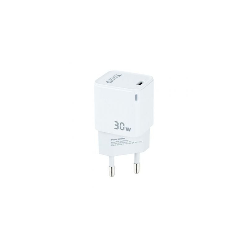 Cargador Gan de Pared TooQ TQWC-GANPD30WT- 1xUSB Tipo-C- 30W