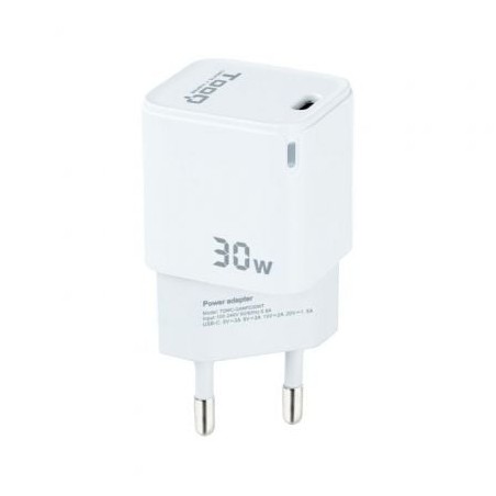 Cargador Gan de Pared TooQ TQWC-GANPD30WT- 1xUSB Tipo-C- 30W