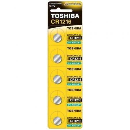 Pack de 5 Pilas de Botón Toshiba CR1216- 3V