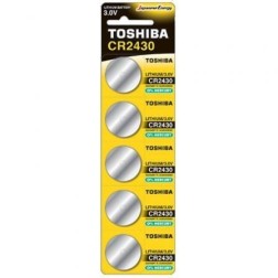 Pack de 5 Pilas de Botón Toshiba CR2430- 3V- Alcalinas