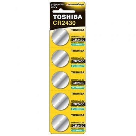 Pack de 5 Pilas de Botón Toshiba CR2430- 3V- Alcalinas