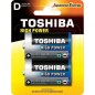 Pack de 2 Pilas D 2 Toshiba LR20- 1-5V- Alcalinas