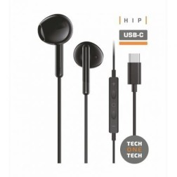 Auriculares Intrauditivos Tech One Tech earTECH TEC1302- con Micrófono- USB Tipo-C- Negros