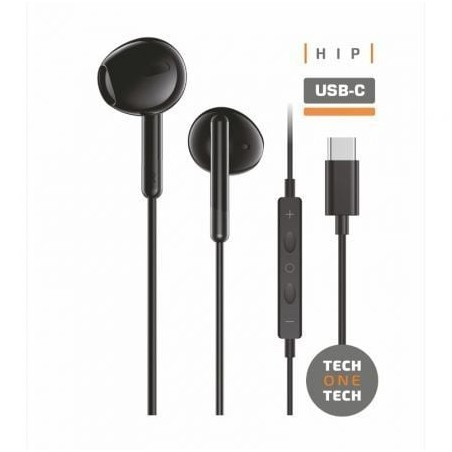 Auriculares Intrauditivos Tech One Tech earTECH TEC1302- con Micrófono- USB Tipo-C- Negros