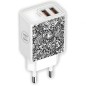 Cargador de Pared Tech One Tech Art-Deco TEC2510- 2xUSB- 2-4A- Blanco