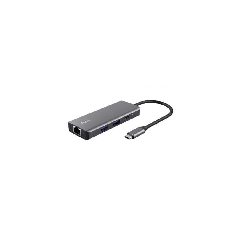 Docking USB Tipo-C Trust Dalyx- 2xUSB- 2xUSB Tipo-C- 1xHDMI- 1xRJ45- Gris