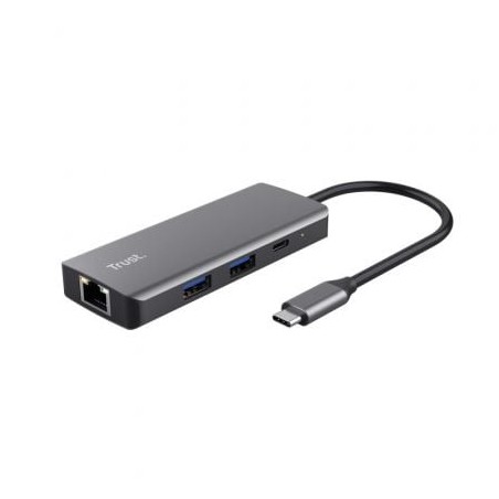 Docking USB Tipo-C Trust Dalyx- 2xUSB- 2xUSB Tipo-C- 1xHDMI- 1xRJ45- Gris