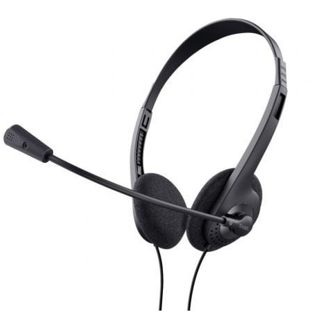 Auriculares Trust Chat Headset 24659- con Micrófono- Jack 3-5- Negros