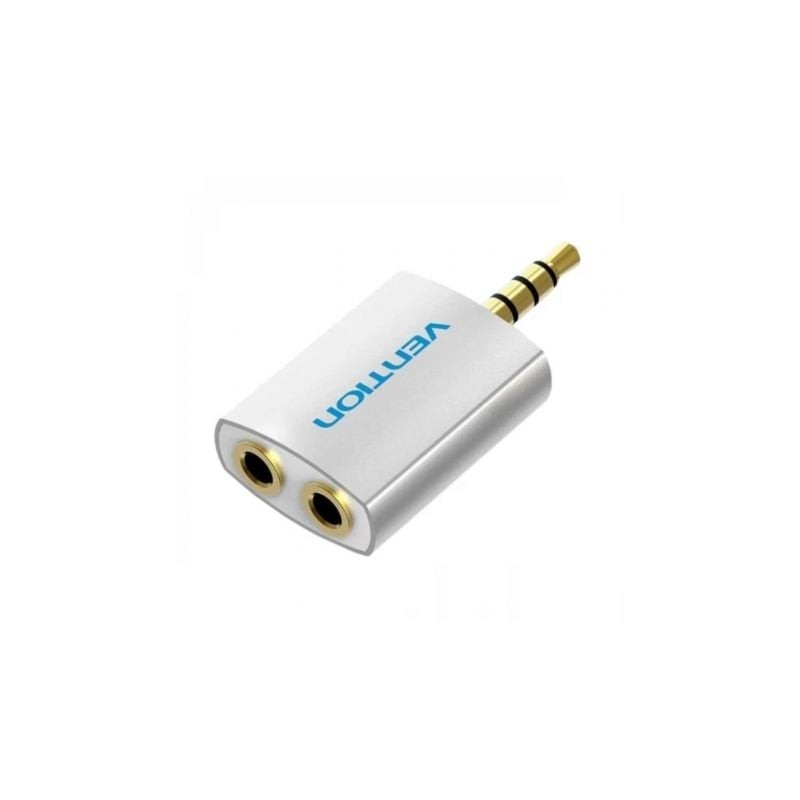 Adaptador Audio Vention BDAW0- Jack 3-5 Macho - 2x Jack 3-5 Hembra- Blanco