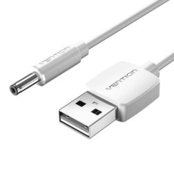 Cable Alimentación Vention CEXWG- USB Macho - DC 3-5mm Macho- 1-5m- Blanco