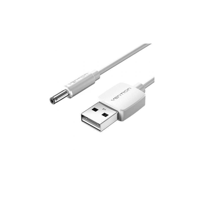 Cable Alimentación Vention CEXWG- USB Macho - DC 3-5mm Macho- 1-5m- Blanco