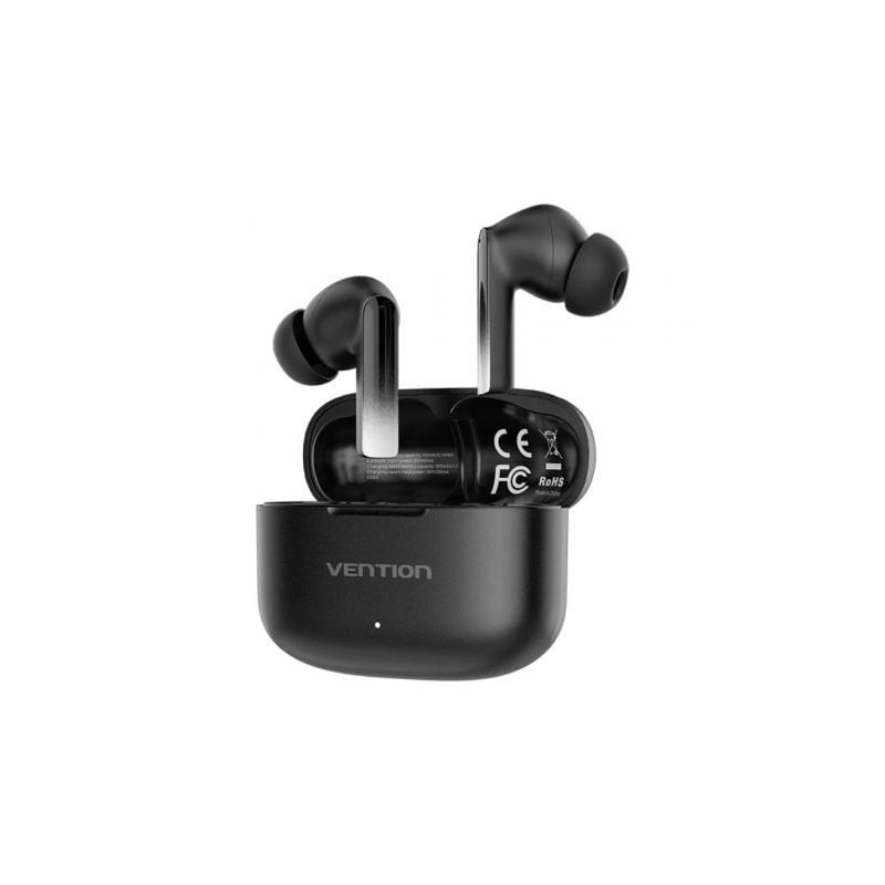 Auriculares Bluetooth Vention ELF E04 NBIB0 con estuche de carga- Autonomía 6h- Negros