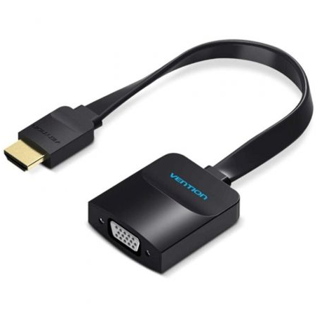 Conversor Vention 74346- HDMI Macho- VGA Hembra - Jack 3-5 Hembra- 20cm- Negro