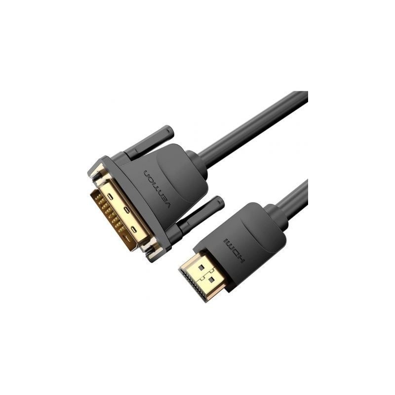 Cable Conversor Vention ABFBF- DVI Macho - HDMI Macho- 1m- Negro