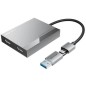 Conversor Vention ACXHB- USB Tipo-C Macho- USB Macho - 2x HDMI Hembra- 15cm- Gris