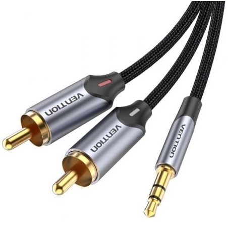 Cable Audio Vention BCNBL- 2x RCA Macho - Jack 3-5 Macho- 10m- Gris