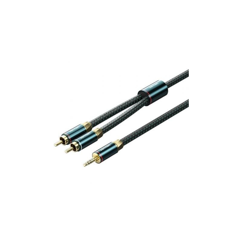 Cable Audio Vention BCSGF- 2x RCA Macho - Jack 3-5 Macho- 1m- Verde y Negro