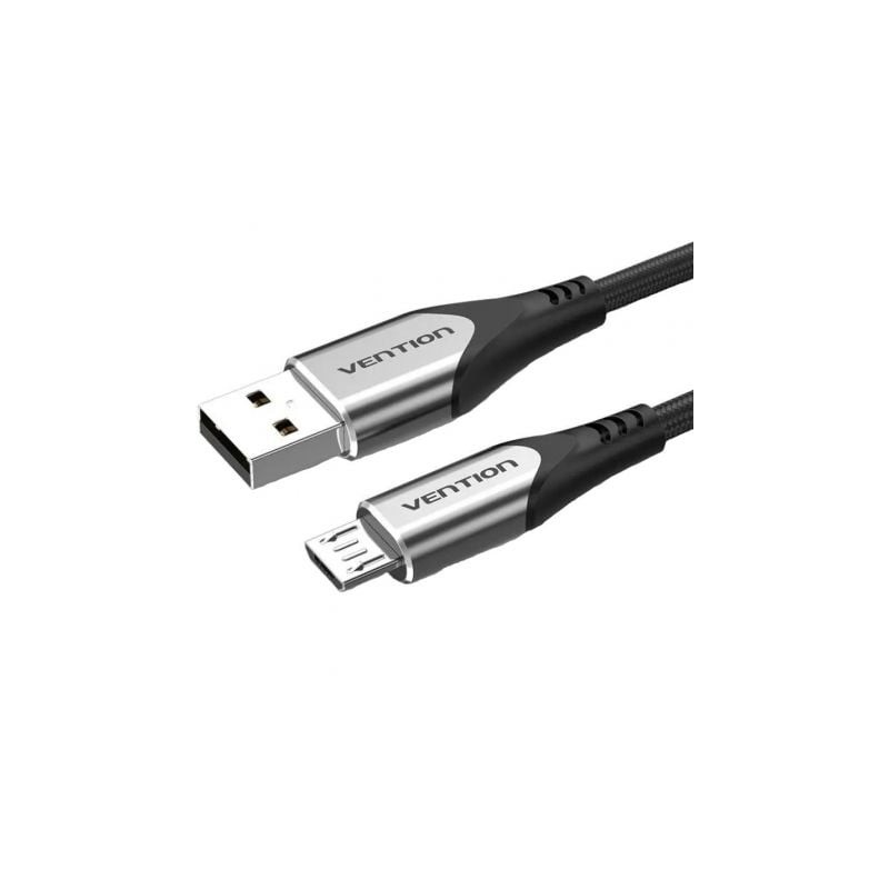 Cable USB 2-0 Vention COAHG- USB Macho - MicroUSB Macho- Hasta 60W- 480Mbps- 1-5m- Gris