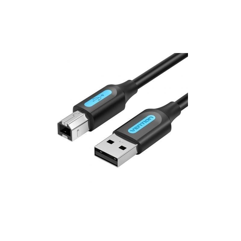 Cable USB 2-0 Impresora Vention COQBJ- USB Tipo-B Macho - USB Macho- 480Mbps- 5m- Negro