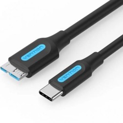 Cable USB 3-0 Vention CQABD- microUSB Macho - USB Tipo-C Macho- 5Gbps- 50cm- Negro