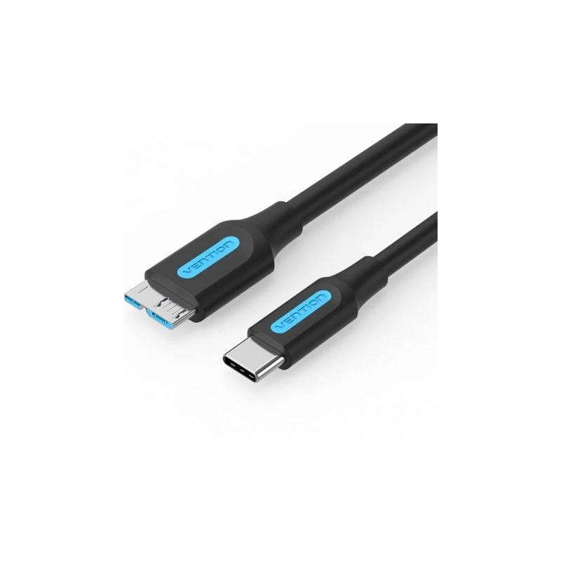 Cable USB 3-0 Vention CQABD- microUSB Macho - USB Tipo-C Macho- 5Gbps- 50cm- Negro