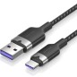 Cable USB 2-0 Tipo-C Vention CTOBH- USB Tipo-C Macho - USB Macho- Hasta 100W- 480Mbps- 2m- Negro