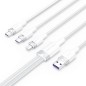 Cable USB 2-0 Lightning Vention CTRWG- USB Macho- USB Tipo-C Macho - MicroUSB Macho - Lightning Macho- 1-5m- Blanco