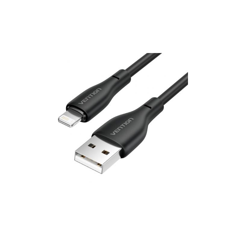 Cable USB 2-0 Lightning Vention H26BF- Lightning Macho - USB Macho- 10W- 480Mbps- 1m- Negro