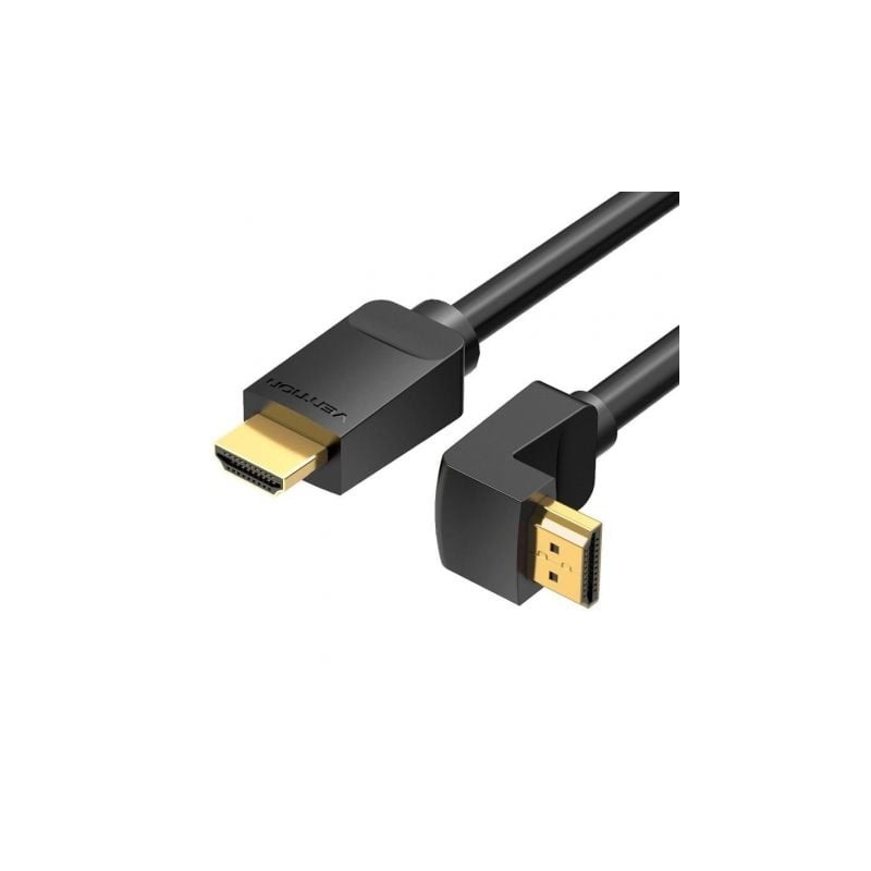 Cable HDMI 2-0 4K Acodado Vention AAQBI- HDMI Macho - HDMI Macho- 3m- Negro