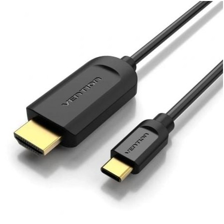 Cable Conversor HDMI 1-4 4K Vention CGUBF- USB Tipo-C Macho - HDMI Macho- 1m- Negro