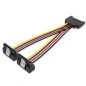 Cable Alimentación Vention KDBBB- SATA Macho - 2x SATA Hembra- 15cm- Negro