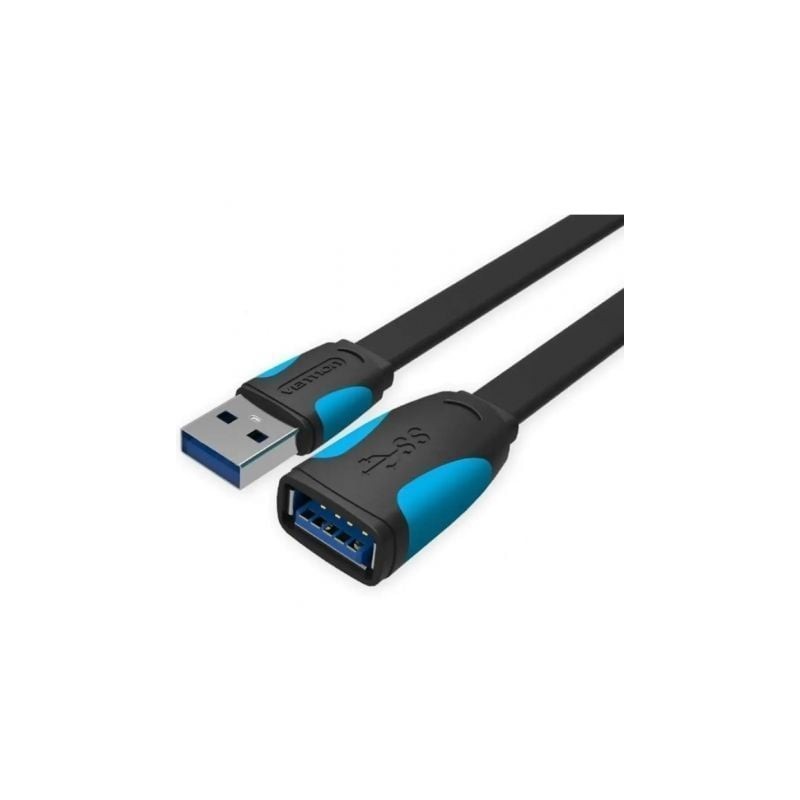 Cable Alargador USB 3-0 Vention VAS-A13-B200- USB Macho - USB Hembra- 5Gbps- 2m- Negro y Azul