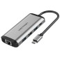 Docking USB Tipo-C Vention THAHB- 1xHDMI- 3xUSB- 1xUSB Tipo-C PD- 1xRJ45- 1xLector tarjetas- 1xAudio- Gris