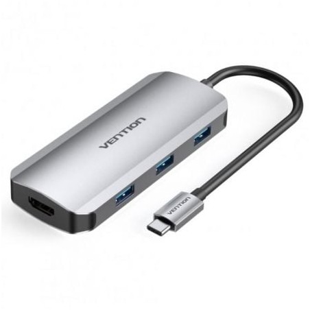 Docking USB Tipo-C Vention TOFHB- 1xHDMI- 3xUSB- 1xUSB Tipo-C- 1xUSB Tipo-C PD