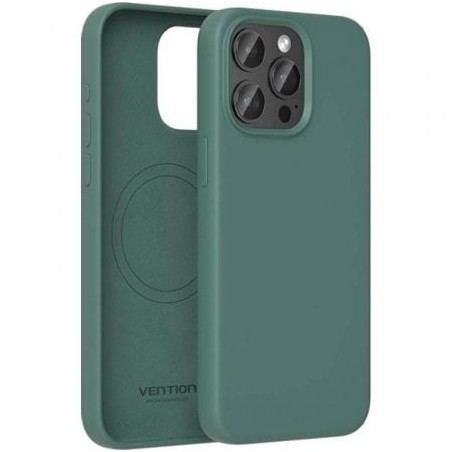 Funda Silicona con Magsafe Vention KUFG0-10- Compatible con iPhone 15- Verde Ciprés