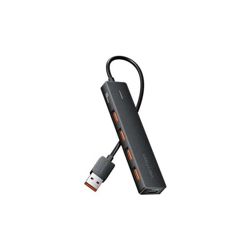 Hub USB 3-2 Vention CHOBB- 4xUSB- 1xUSB Tipo-C PD- 15cm- Negro