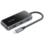 Hub USB Tipo-C Vention TFDHB- 4xUSB- 1xUSB Tipo-C PD- Gris