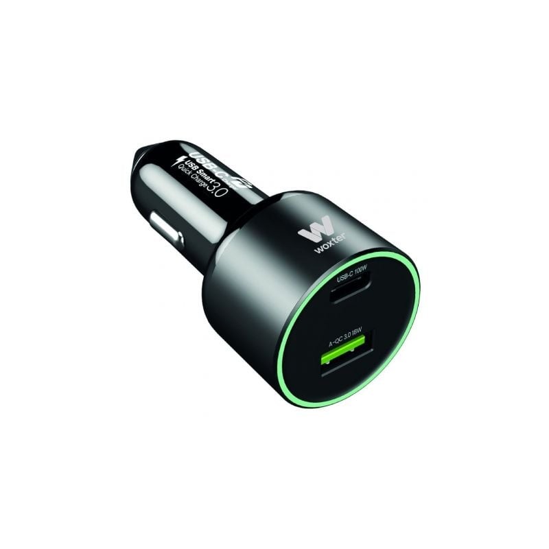 Cargador de Coche Woxter PE26-182- 1xUSB Tipo-C- 1xUSB- 100W