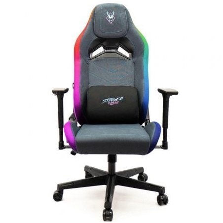 Silla Gaming Woxter Stinger Station Elite- Luces LED- Azul y Rosa