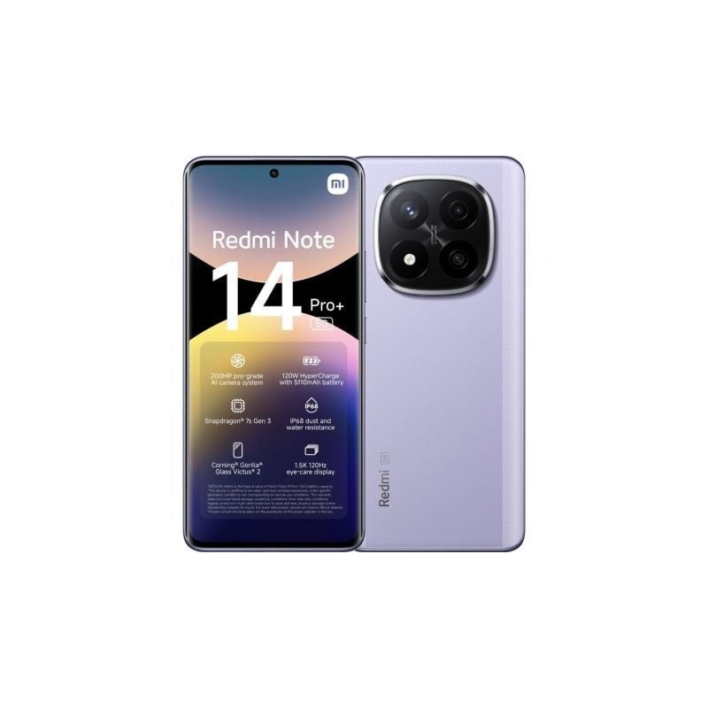 Smartphone Xiaomi Redmi Note 14 Pro+ 12GB- 512GB- 6-67"- 5G- Púrpura