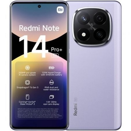 Smartphone Xiaomi Redmi Note 14 Pro+ 12GB- 512GB- 6-67"- 5G- Púrpura