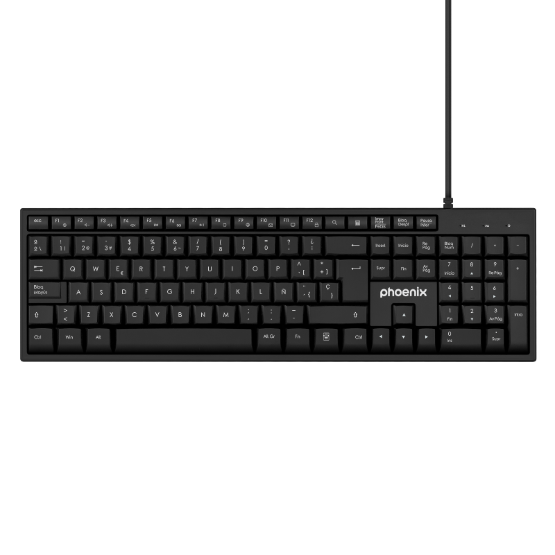 Phoenix k100 teclado multimedia usb negro