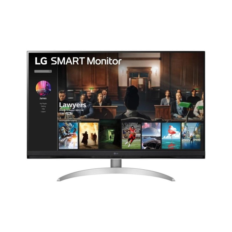 Smart Monitor LG 32SQ700S-W 31-5"- 4K- Smart TV- Multimedia- Plata y Blanco