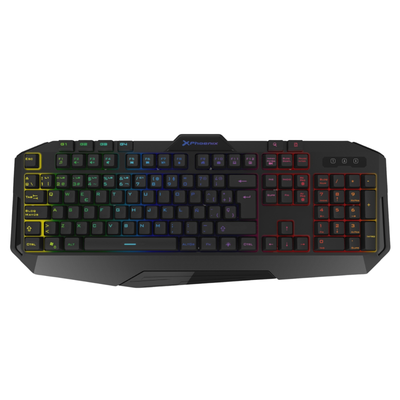 Teclado gaming phoenix con cable luz