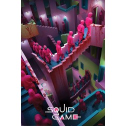 Poster el juego del calamar escaleras