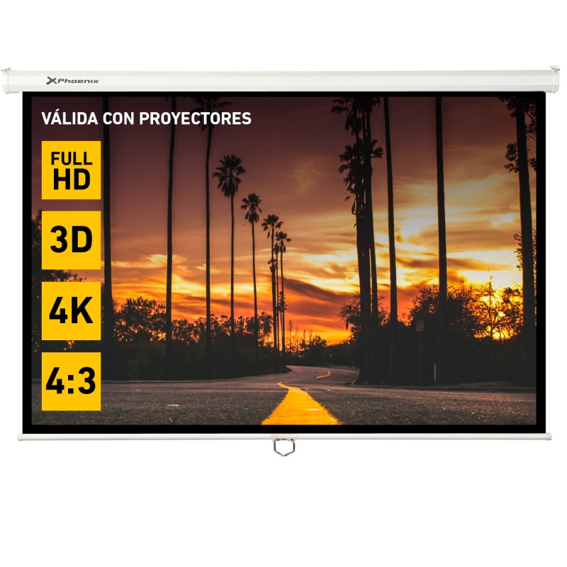 Pantalla manual videoproyector pared y techo