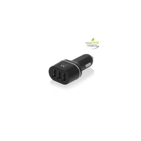 Cargador usb ewent coche 3 puertos